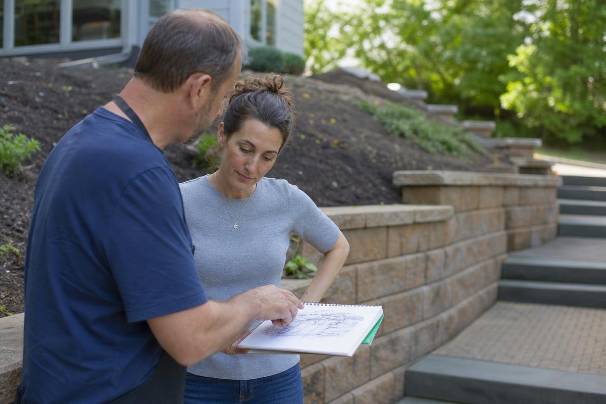 Charlotte landscaping permit checklist for a sloped residential yard