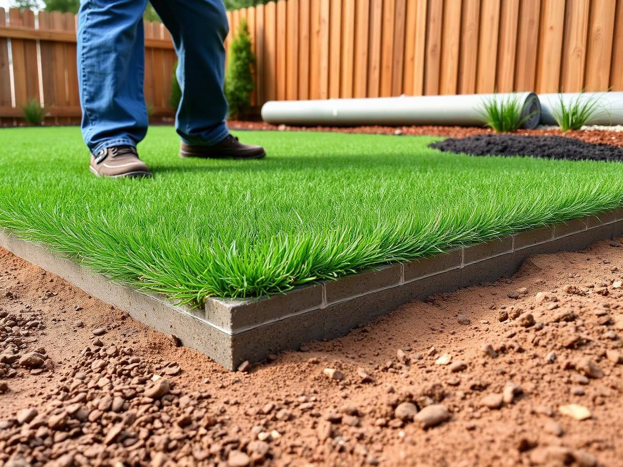 Artificial turf install over a graded base in Union County NC