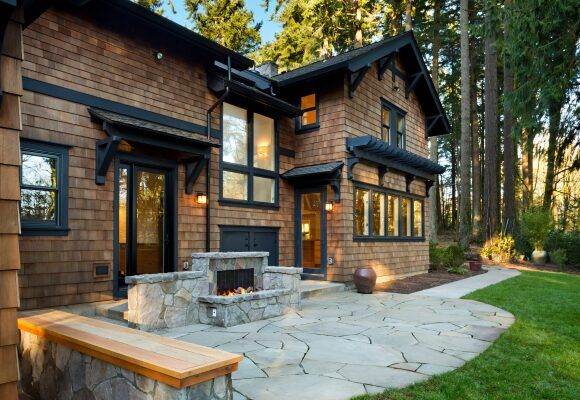 Gas Outdoor Fireplace — completed JH Landscapes project in the Greater Charlotte region