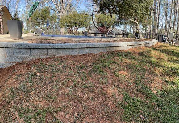 backyard construction project