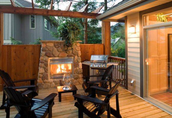 outdoor fireplace on deck Charlotte