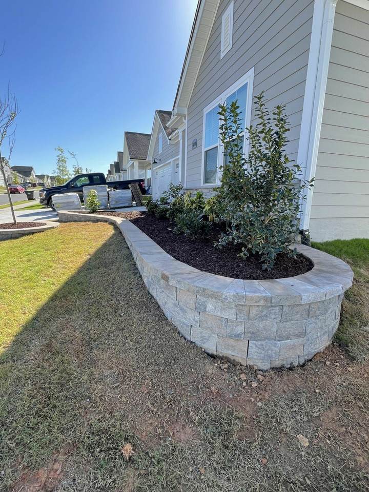 Garden Wall Detail — completed JH Landscapes project in the Greater Charlotte region