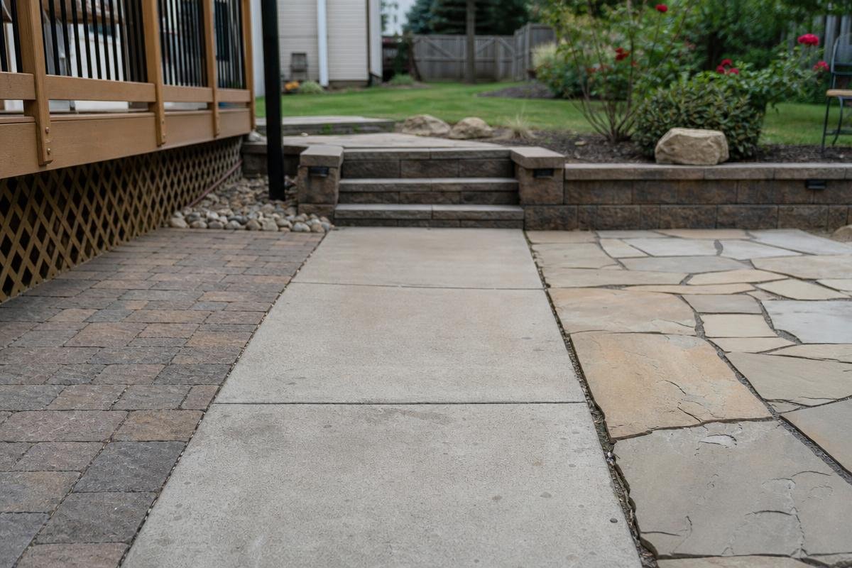 Paver patio cost in Waxhaw, NC compared to concrete and flagstone options