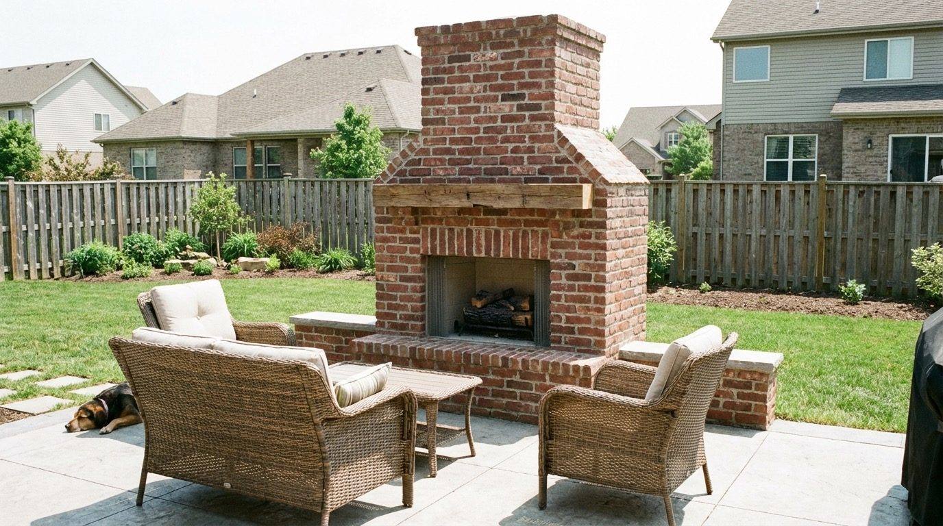 JH Landscapes outdoor fireplace cost project photo 1 in the Greater Charlotte area