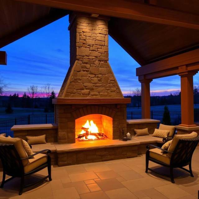 Outdoor Fireplace Installation