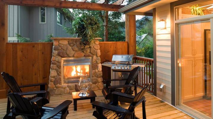 Outdoor Gas Fireplace — completed JH Landscapes project in the Greater Charlotte region