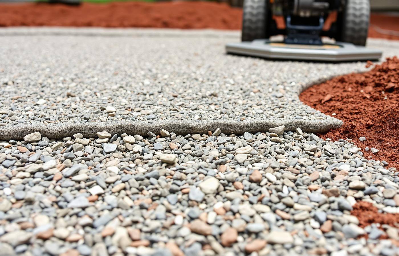 Gravel base compacted for a patio over Piedmont clay