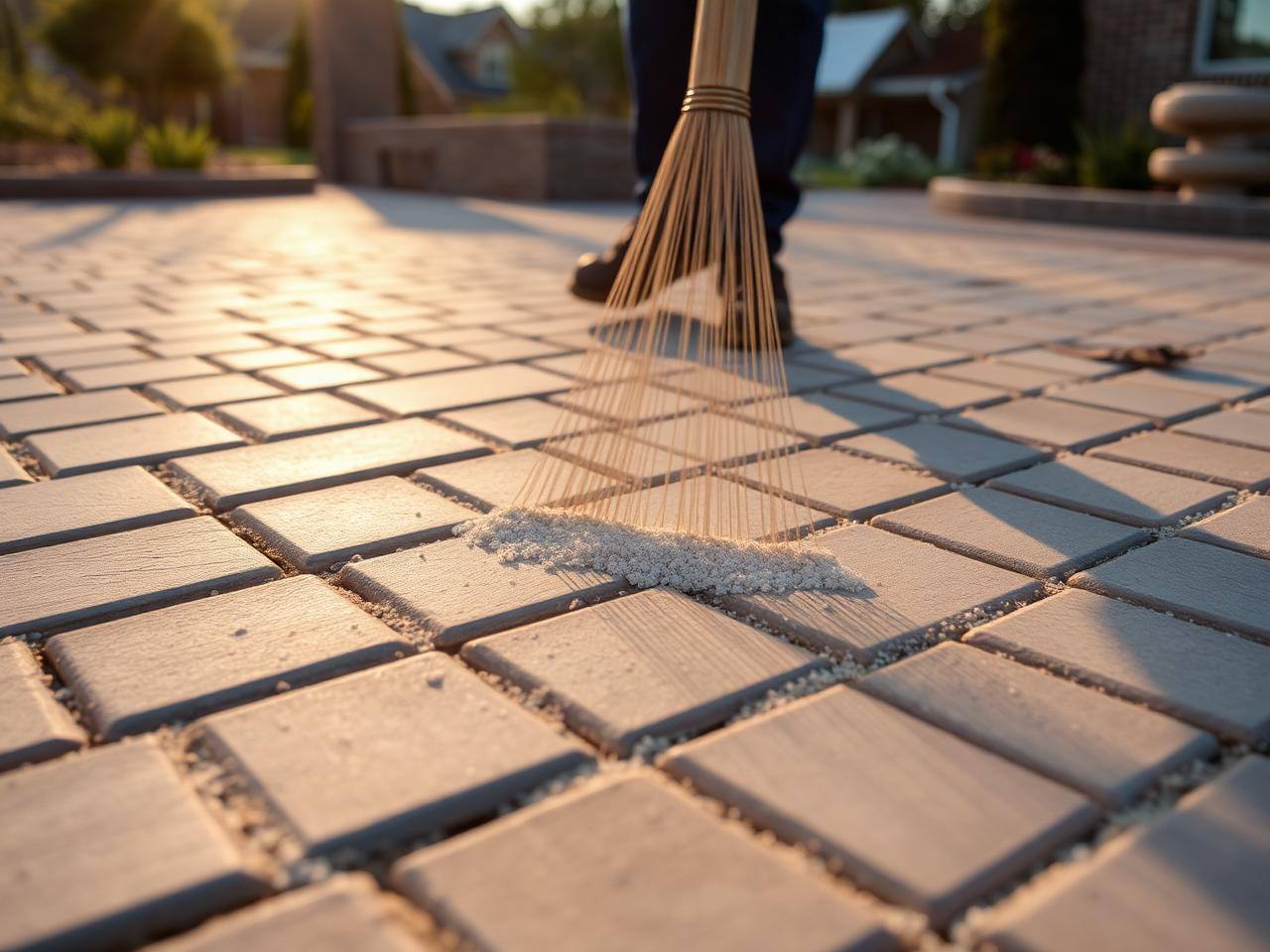 Paver patio detail with polymeric sand joints, Piedmont NC