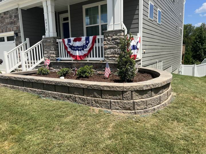 Retaining & Garden Wall — completed JH Landscapes project in the Greater Charlotte region
