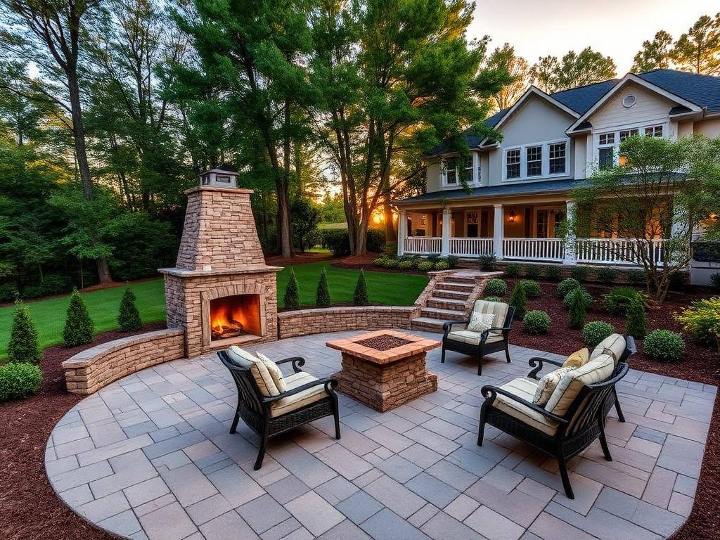 Completed backyard project in South Charlotte