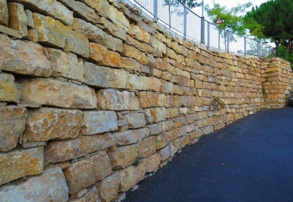 Stone Retaining Wall — completed JH Landscapes project in the Greater Charlotte region