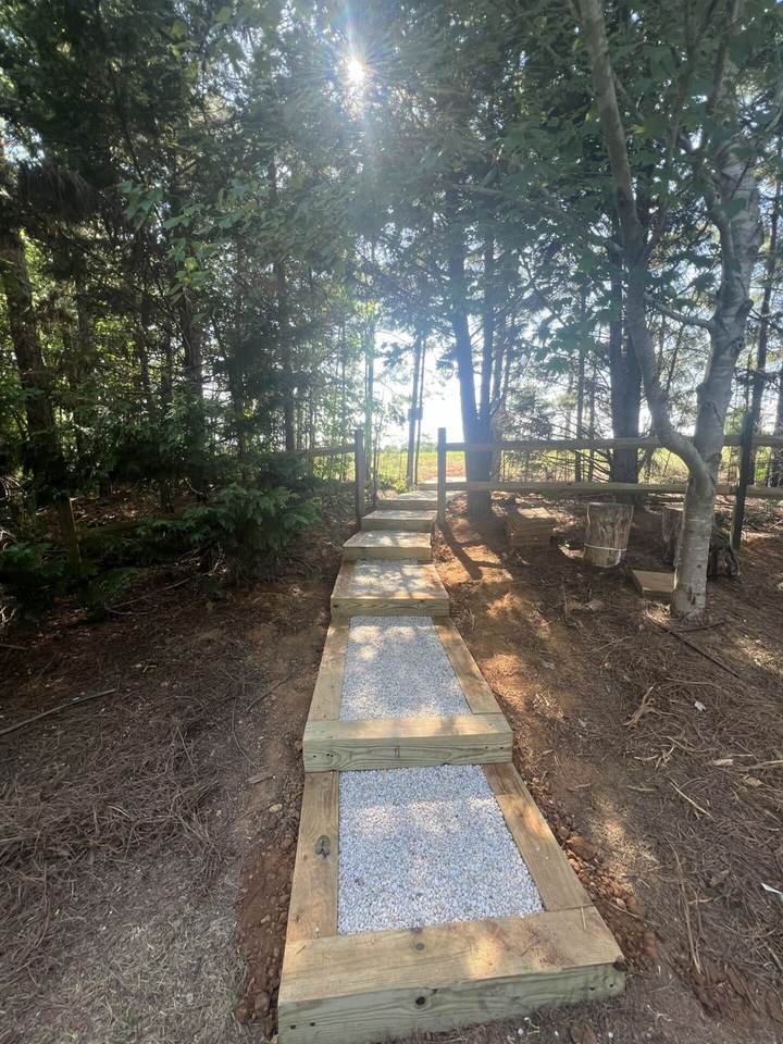 Timber Steps — completed JH Landscapes project in the Greater Charlotte region