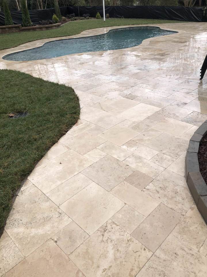 Travertine Patio Installation